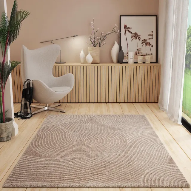 Ibenzoa Superzacht Vloerkleed met Modern Boho-Patroon voor Woonkamer in Scandinavische Stijl, Zandkleur, 120x170 cm bruin