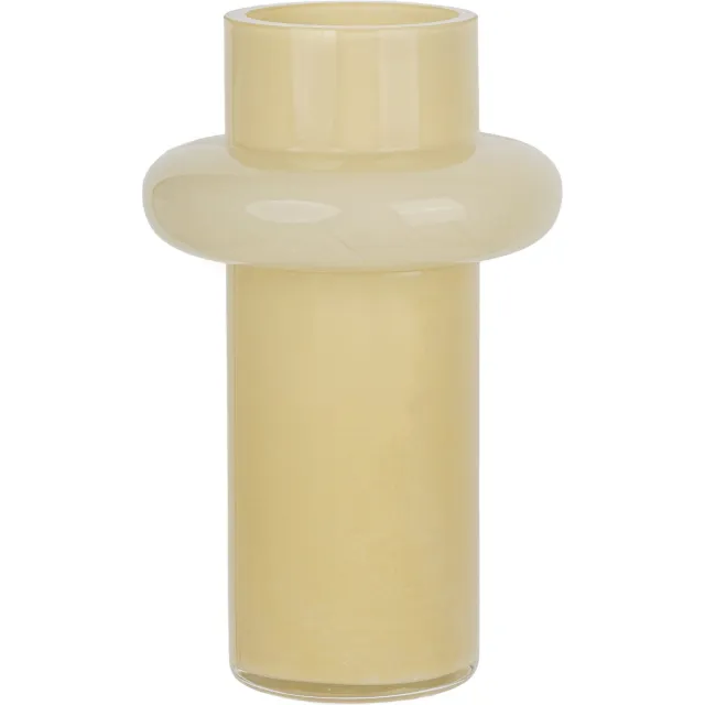 EMOHgreen moderne vaas - créme wit kleurig glas - bloemenvaas - Japandi trendy design creme