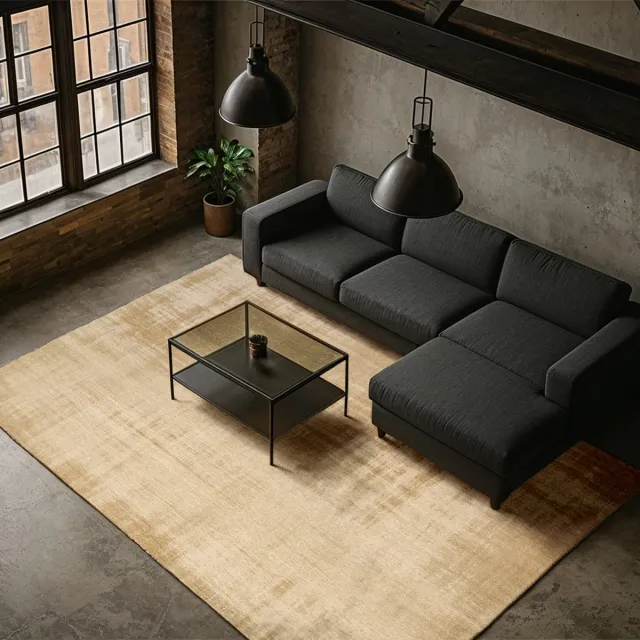 LOLA&MOI Binnen & Buiten Vloerkleed - 200 x 280 cm - Lola&Moi Breeze Desert Road - Laagpolig Tapijt - Gerecycled PET - Made in Belgium - Circulair Bruin