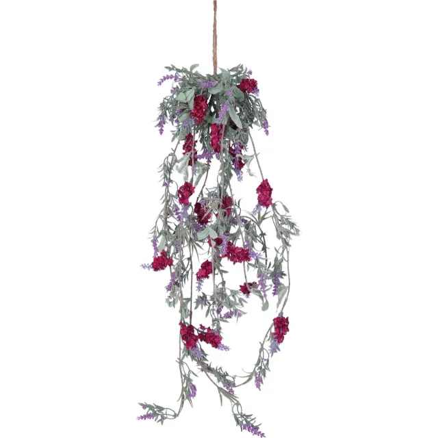Decoris Lavendel Bloemen slinger - 1x stuks - roze - kunstplanten - 80 cm- Kunstplanten/kunsttakken