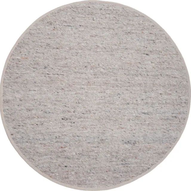 Veer Carpets Vloerkleed Scott Donker Beige Rond ø160 cm - Wol Platgeweven Vloerkleed – Japandi / Tijdloos Modern Design Taupe