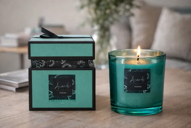 Acorde Candles Acorde Geurkaars Ocean 2 stuks in leuk doosje 42 branduren groen