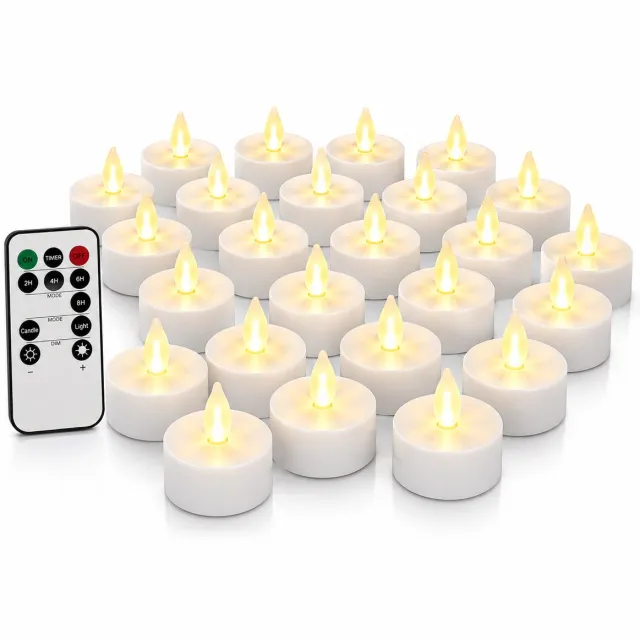 ITRONIQ Waxinelichtjes LED - 24 Stuks - Theelichtjes op Batterijen - Vlamloze Kaarsen - Warm Licht - Inclusief Batterijen Warm wit