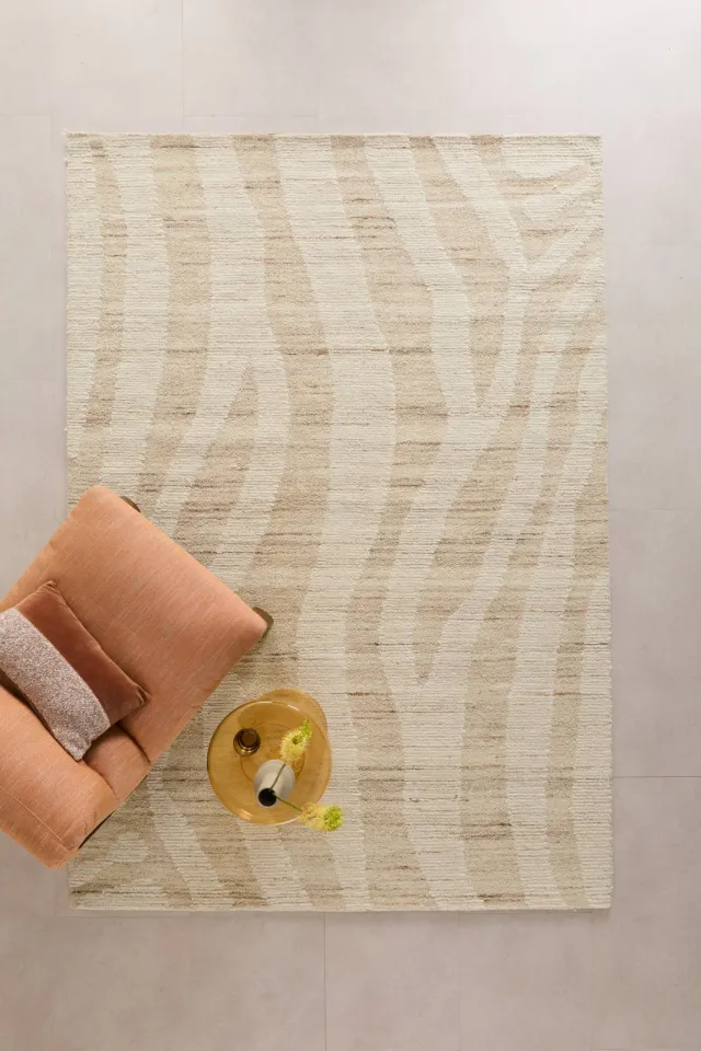 NOUS Living Amory vloerkleed wol beige, foto 2