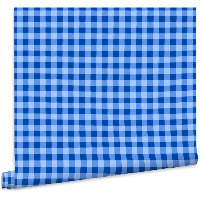 Fien & Teun Behang Boerenruit blauw