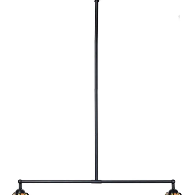 Coloured by Art Tiffany T-lamp 2 lichts Rising Sun Small - Art Deco Trade Zwart