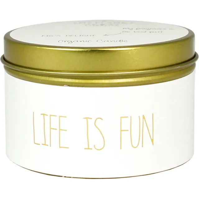 My Flame Lifestyle Sojakaars in blikje medium - Life is fun - Fig's Delight Wit