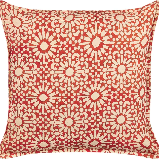 Beliani CEIBA - Sierkussen - Crème - 45 x 45 cm - Katoen Rood