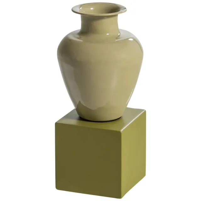 WOOOD Numo Wanddeco Set Vaas/Kubus - Metaal - Groen - 29x13x13 green