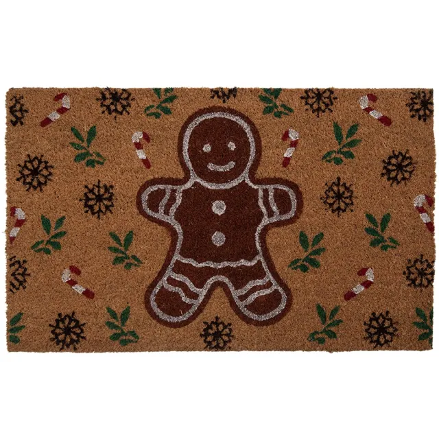 Clayre & Eef Deurmat 75x45x1 cm Bruin Kokos Kerst