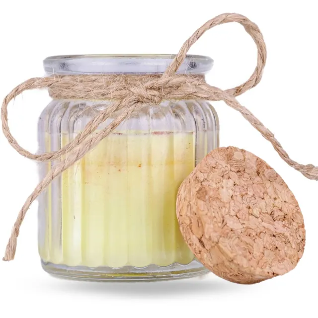 Aromaholik Sojakaars - Mystieke Muskus - 20 Branduren - 100% Natuurlijk - Geurkaars in Glas - 60g Geel
