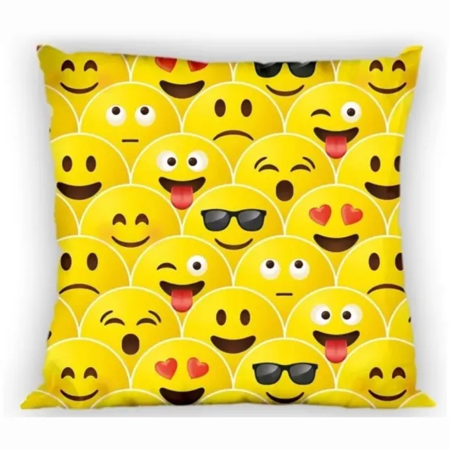 Smiley Emoji Smiley Sierkussen 40x40cm Gevuld KATOEN Geel