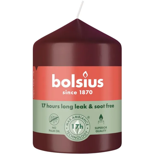 Bolsius Stompkaars - Essentials - 80/58 - 1 Stuk - Velvet Red Bordeaux