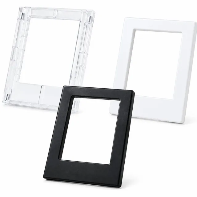 SWGOTA Magnetische fotolijsten voor de koelkast, set van 3, 65 x 88 mm, zwart, wit en transparant, ABS, zonder glas