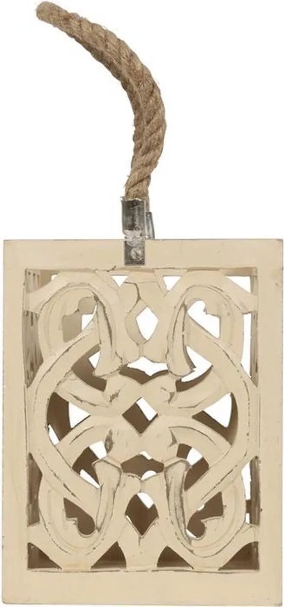 Lesliliving Windlicht Forte crème 18x18x23 cm creme