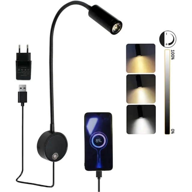 DailySupplies® Bedlampjes Hoofdbord - Leeslampjes - Bedlamp Slaapkamer Volwassenen - Zwart