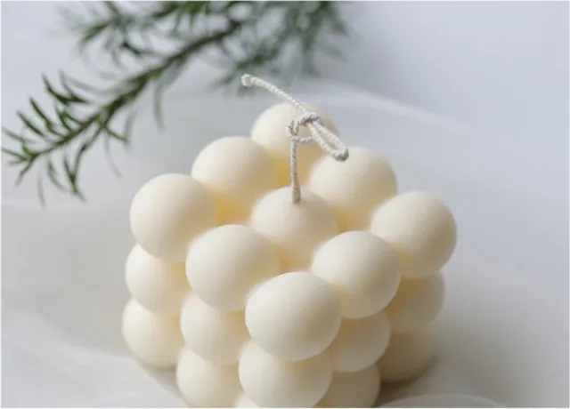 Clearly Lucky Bubble Candle - Bubble Kaars - Vegan - handgemaakt - Soja-Bubbelkaars 1 crème wit bubble candle