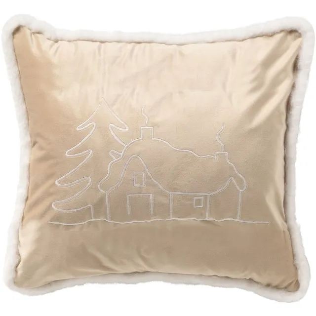 Textino ALPES - kussenhoes 45x45 cm - kerst - Bleached Sand - beige Lichtbeige