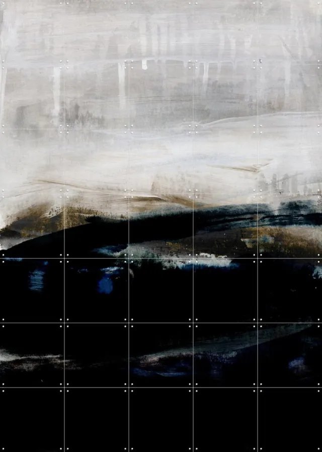 IXXI Watercolors 39X, Mareike Böhmer - 100 x 140 cm - Grote wanddecoratie en posters - Minimalisme, Abstract, Kwaststreken, Woonkamer, Studeerkamer Monochroom / Monochroom / Zwart en wit / Rustig / Zwart