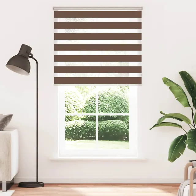 vidaXL Zebra rolgordijn 135x200 cm stofbreedte 130,9cm polyester bruin