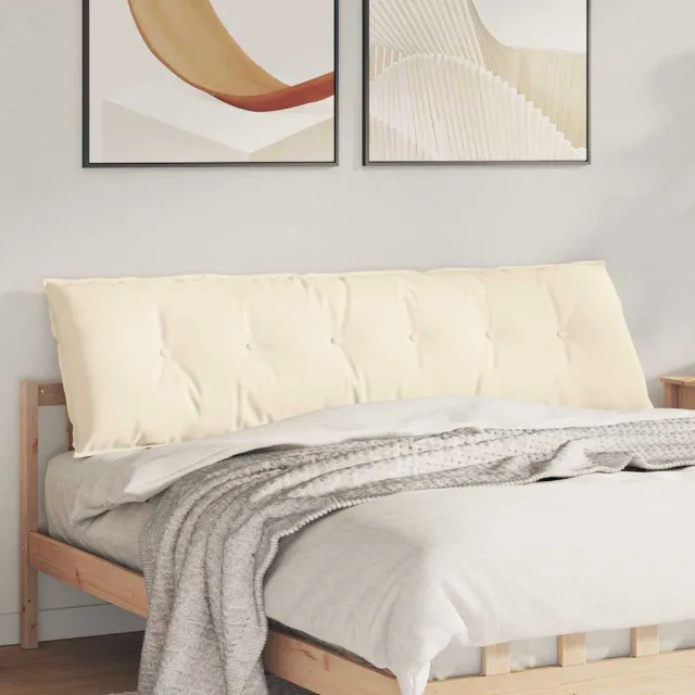 vidaXL Rugkussen Crèmekleurig 180 x 50 x 19 cm Katoen Stof