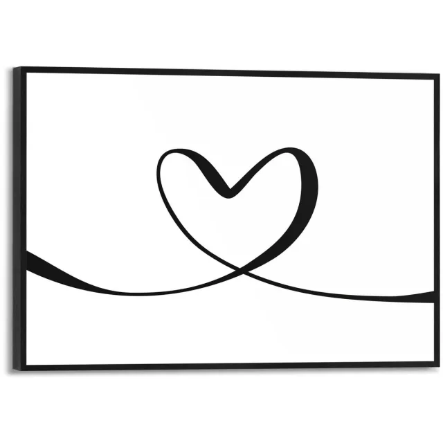Reinders Schilderij Heart Lines - 20 x 30 - Hout - REINDERS Zwart-Wit Zwart