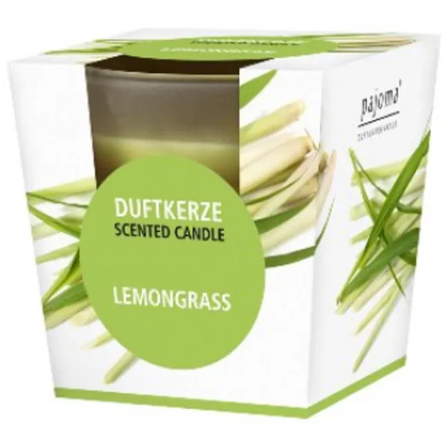 Pajoma Geurkaars in Glas Lemongrass - Pajoma | 1x 120g - Lente Zomer Geur | Brandduur: 25 uur Groen