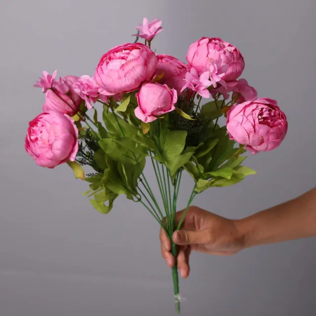 JMKA Kunstbloemen- bloemen- kunstbloemen voor binnen- kunstplant- Nepbloemen- boeket LICHT ROZE