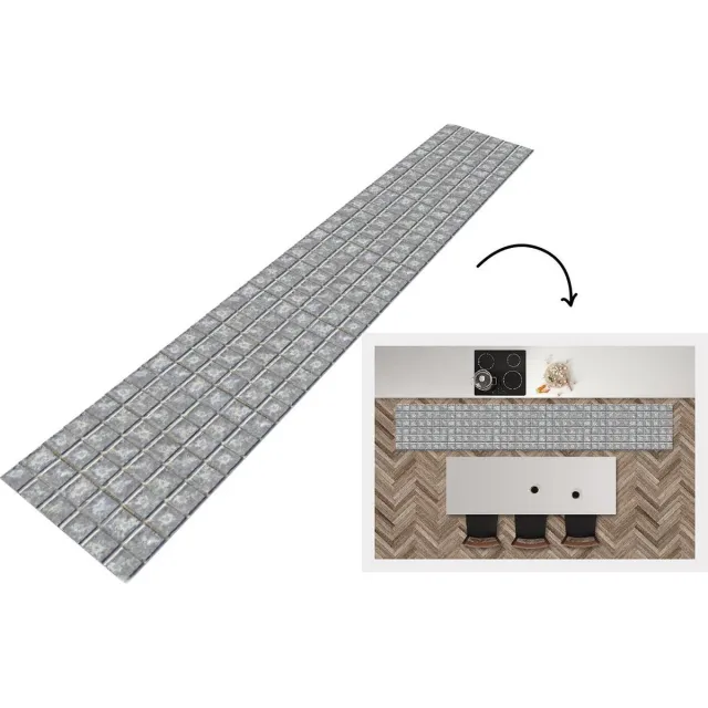 KitchenYeah Keukenloper - Loper keuken - Tegels - Metaal - Patronen - Keukenloper vinyl multicolor, foto 7