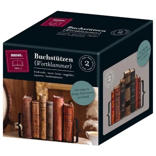 Moses Boekensteunen Tussen Haakjes (set van 2) - Boekensteunen Zwart