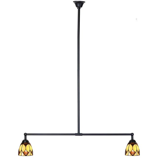 Coloured by Art Tiffany T-lamp 2 lichts Parabola Small - Art Deco Trade Zwart