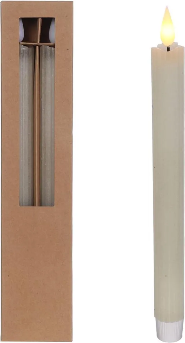 Ideas 4 Seasons LED dinerkaars - Crème - set van 2