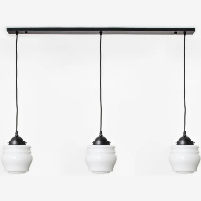 Coloured by Art 3 x Bloemknop lampen aan plafondbalk Moonlight - Art Deco Trade Wit