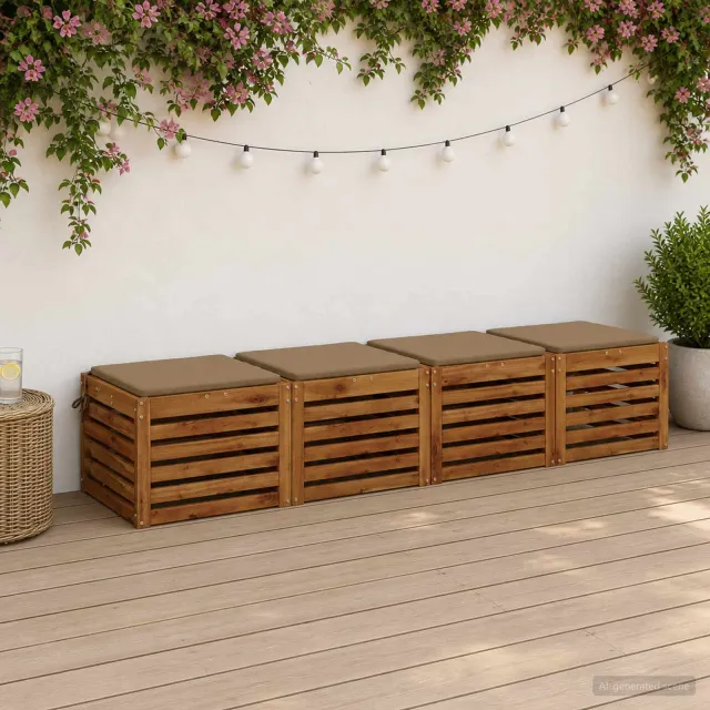 vidaXL Zitkussens SOEST 4 st 100% Polyester Taupe 40 x 40 x 3 cm