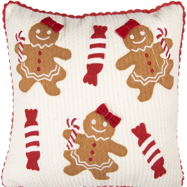Clayre & Eef Sierkussen 40x40 cm Beige Polyester Kerst