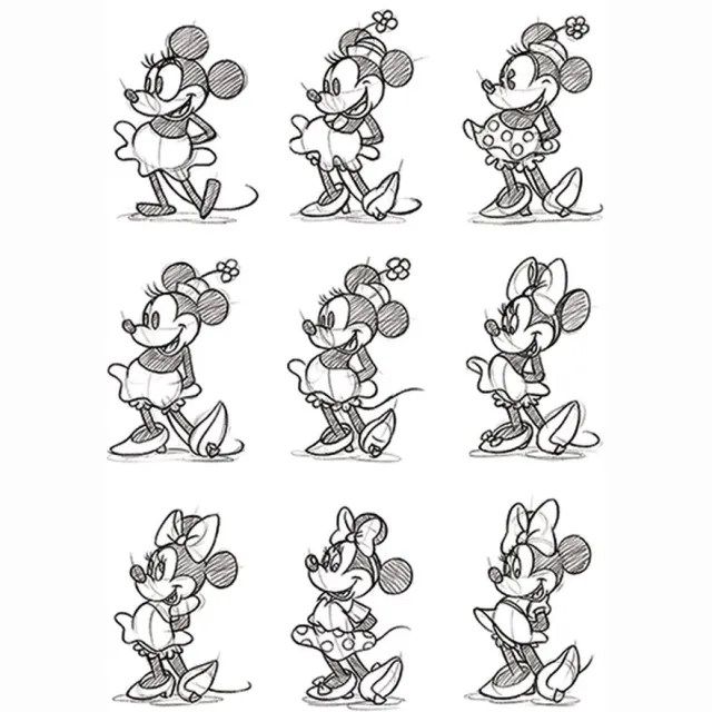 Pyramid Poster - Minnie Mouse Sketched Multi - 80 X 60 Cm - Multicolor Zwart