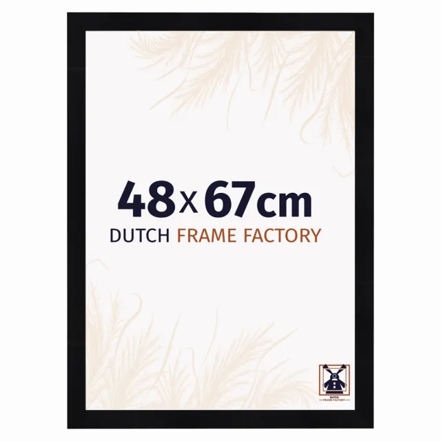 Dutch Frame Factory Fotolijst 48x67 cm - MDF - Zwart Hoogglans - Praag