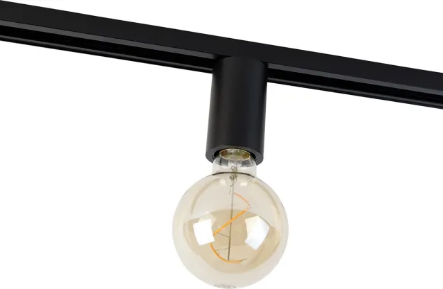 QAZQA E27 fitting met rail ophanging voor 1-fase rail zwart - Jeana Zwart Ophanging