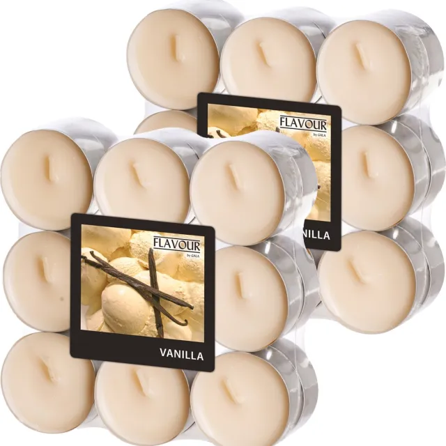 Conpax Candles Geur theelichtjes/waxinelichtjes - 36x - Vanilla aroma - 4,5 branduren Creme