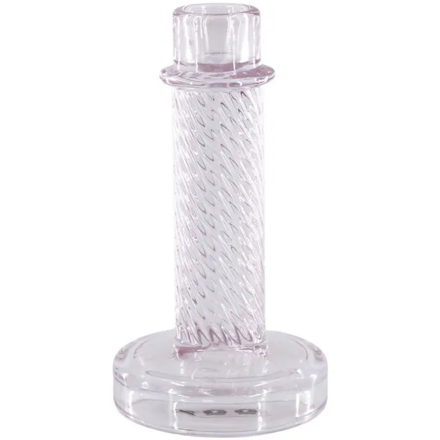 Housevitamin Kandelaar Glas Roze - 8x15 cm - Modern design - Sfeervolle verlichting