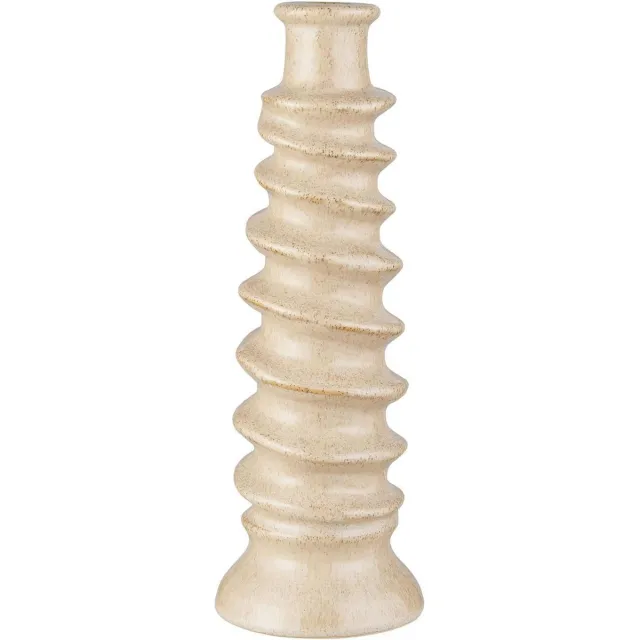 Ib Laursen Stoneware Kandelaar - Saga gedraaid - crème kleur - 13806-01