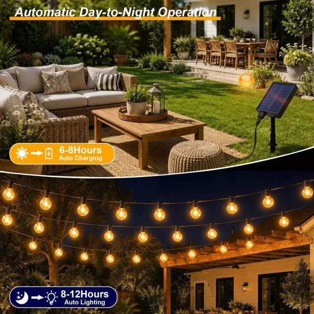 Innovastore LED-Buitenlichtslinger - Terraslampen - Solarverlichting - Verlichting buiten - Schemersensor - Zonne-energie lampen