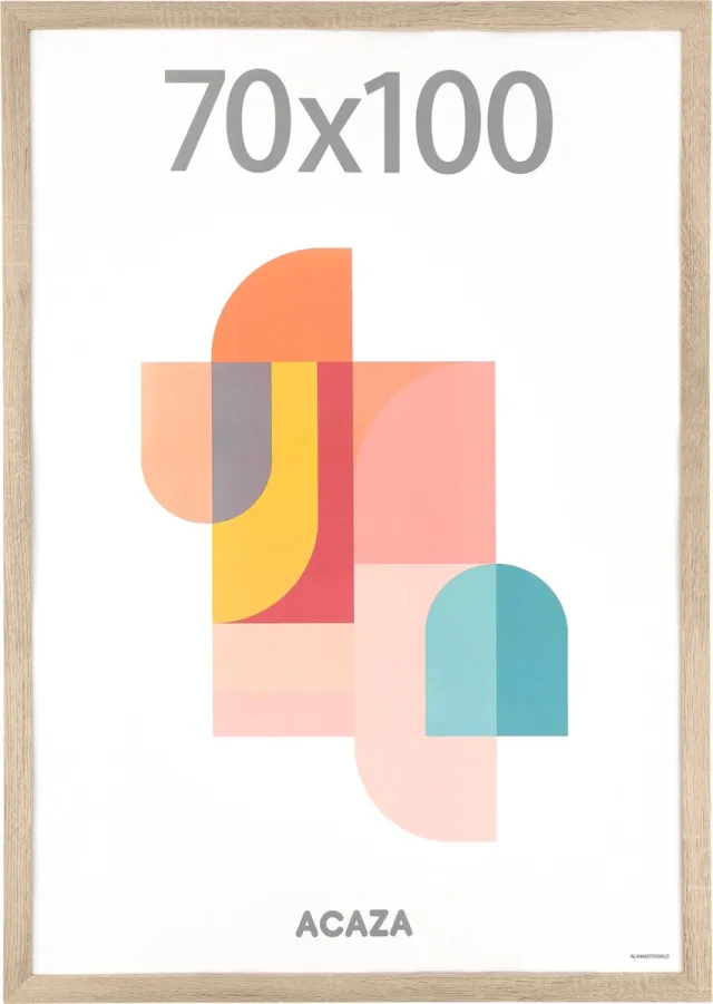 Acaza Fotolijst - Fotokader - Fotolijst 70x100 - Fotokader 70x100 - MDF Hout - Lichte Eik