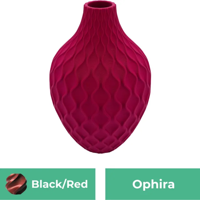 Lovora Ophira moderne vaas – Decoratieve vaas - Zwart / Rood - 3d geprinte vaas – geschikt voor droogbloemen - 34CM