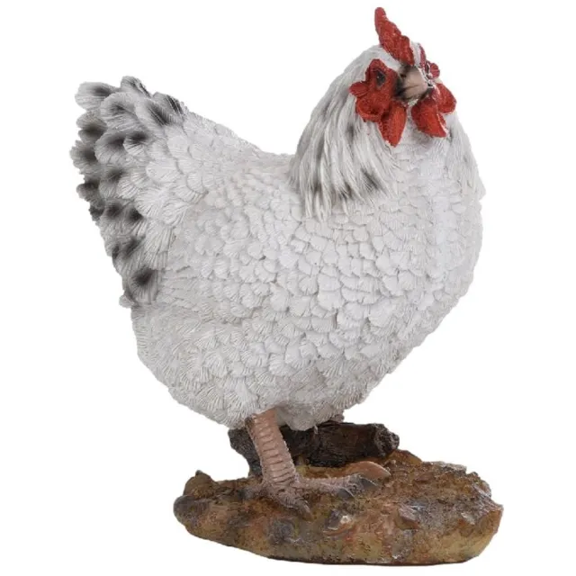Esschert Design Decoratieve Haan - Wit - 17 x 11 x 19,5 cm