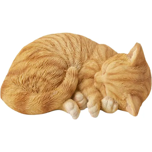Janse Tuinbeeld slapende poes - Katten tuinbeeld - Standbeeld polyresin - Grafdecoratie poes - Standbeeld kater - Herdenkingsbeeld - Tuindecoratie