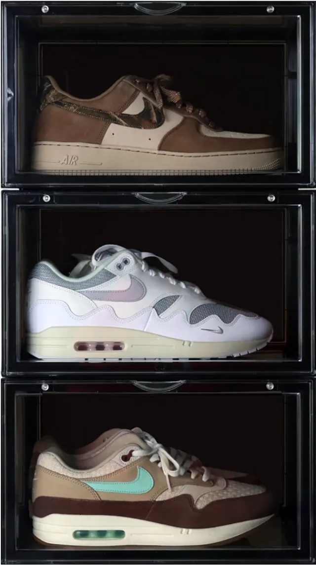 Sneakerstack Sneakerbox Zwart – 3 stuks - Stapelbare Schoenenbox – Past tot schoenmaat 48 – Premium Opbergbox