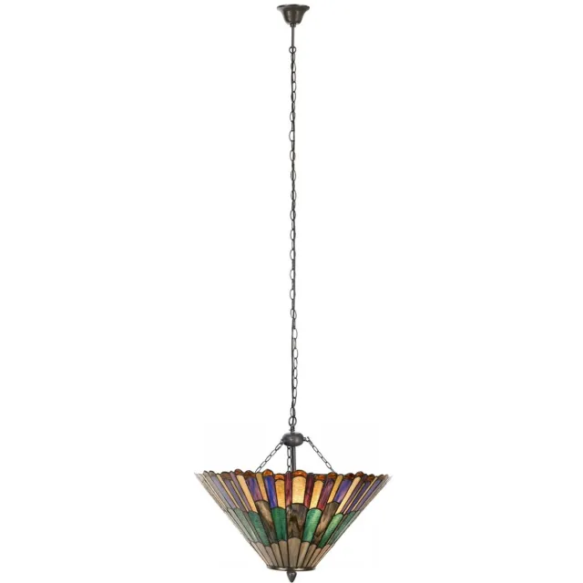 Coloured by Art Tiffany hanglamp aan ketting up lighter Styled Flower - Art Deco Trade Multicolour