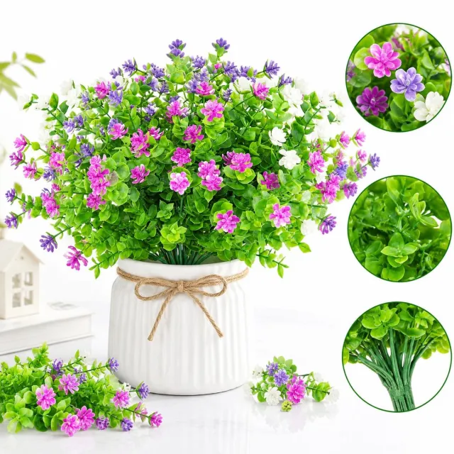 VHV Kunstplanten Kunstbloemen - UV-bestendige Kunstbloemen voor Buiten Bakken | Kunstplanten en Buitenplanten voor Balkonbak, Tuin Groen