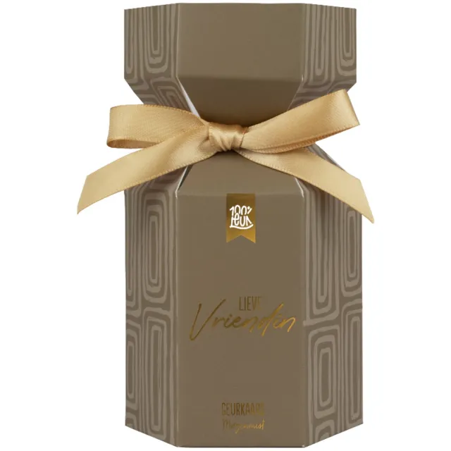 100%LEUK Geurkaars in cadeauverpakking - Vriendin Goud